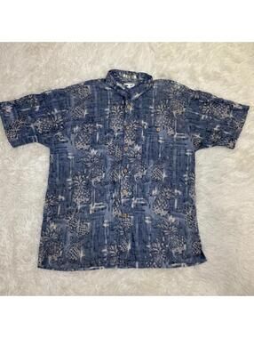 Vintage M.E. Sport Button-Down Shirt Mens Sz XXL, Hawaiian Pineapple Theme